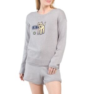 NWT LIFE IS GOOD 2pc Long‎ Sleeve Pull Over Sweater And Shorts Sz L